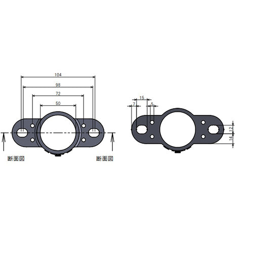 ESCO（エスコ） 48.6mm ﾊﾟｲﾌﾟｼﾞｮｲﾝﾄ(両締ﾎﾞﾙﾄ金具/ﾍﾞｰｽ) EA948TF-18