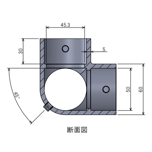 ESCO（エスコ） 48.6mm ﾊﾟｲﾌﾟｼﾞｮｲﾝﾄ(中間ｺｰﾅｰK継ぎ) EA948TF-1A