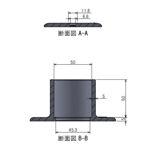 ESCO（エスコ） 48.6mm ﾊﾟｲﾌﾟｼﾞｮｲﾝﾄ(ﾍﾞｰｽ/丸型) EA948TF-21A