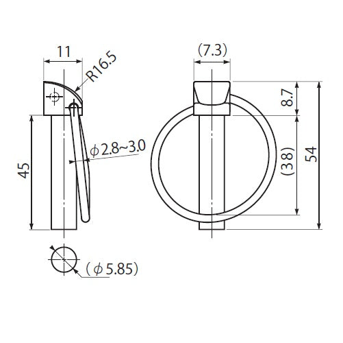 ESCO（エスコ） 6.0×45mm リンチピン(三価ﾎﾜｲﾄ/3本) EA949PL-6