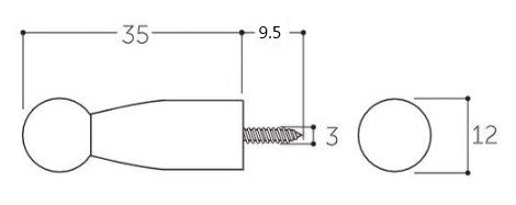 ESCO（エスコ） φ12x35mm つまみ(木製/ねじ込み式) EA951CA-114A