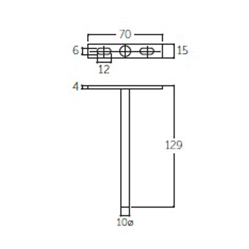 ESCO（エスコ） 70x15x124mm 隠し棚受(2個) EA951EE-161
