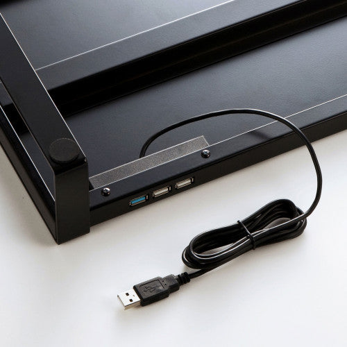 サンワサプライ 1000x257x 89mm ﾓﾆﾀｰｽﾀﾝﾄﾞ(電源ﾀｯﾌﾟ/USBﾊﾌﾞ MR-LC206BKN
