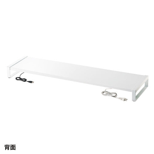 サンワサプライ 1000x257x 89mm ﾓﾆﾀｰｽﾀﾝﾄﾞ(電源ﾀｯﾌﾟ/USBﾊﾌﾞ MR-LC206WN