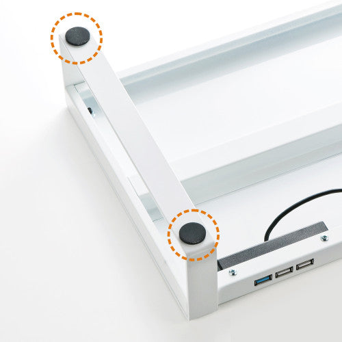 サンワサプライ 1000x257x 89mm ﾓﾆﾀｰｽﾀﾝﾄﾞ(電源ﾀｯﾌﾟ/USBﾊﾌﾞ MR-LC206WN