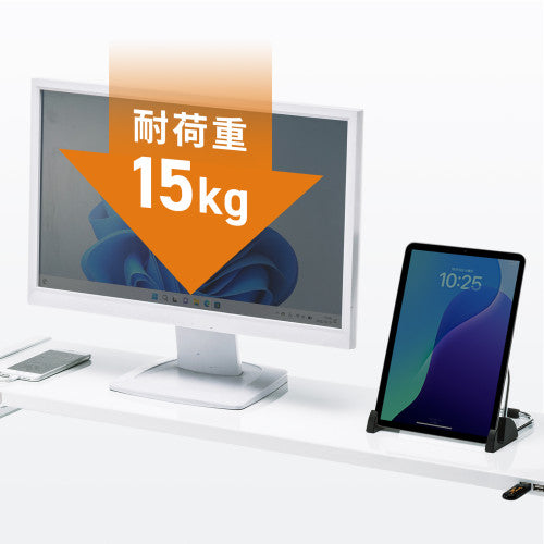 サンワサプライ 1000x257x 89mm ﾓﾆﾀｰｽﾀﾝﾄﾞ(電源ﾀｯﾌﾟ/USBﾊﾌﾞ MR-LC206WN