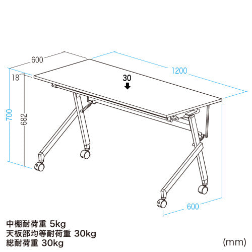 サンワサプライ 1200x600x700mm  ﾐｰﾃｨﾝｸﾞﾃｰﾌﾞﾙ(木目) FLD-12060M