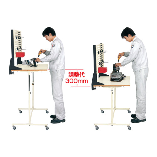 サカエ 1200x600x700-1000mm/100kg ｾﾙ作業台(昇降) CL-6045PI