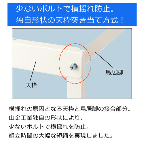 山金工業 1800x450x685-985mm ﾜｰｸﾃｰﾌﾞﾙ(ｷｬｽﾀｰ付) SUPAC-1845-WW