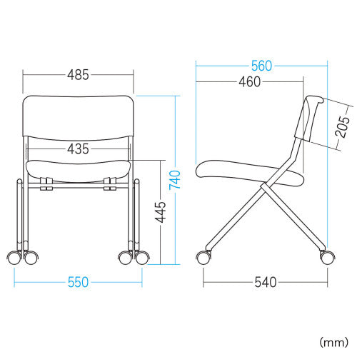 サンワサプライ 折畳み椅子(ｷｬｽﾀｰ付/ﾌﾞﾗｯｸ) SNC-ST6BK