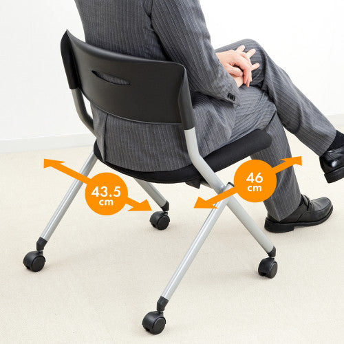 サンワサプライ 折畳み椅子(ｷｬｽﾀｰ付/ﾌﾞﾗｯｸ) SNC-ST6BK