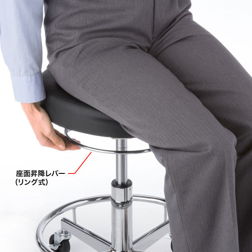 サンワサプライ ワークチェアー(ﾌﾞﾗｯｸ) SNC-RD10VBK