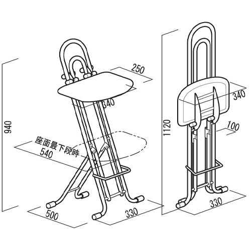 ESCO（エスコ） ワークチェアー(高さ無段階調整/座面固定) EA956XW-58