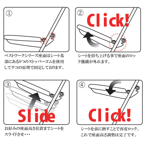 ESCO（エスコ） ワークチェアー(高さ無段階調整/座面固定) EA956XW-58