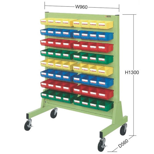 サカエ 960x560x1300mm ﾊﾟｰﾂﾄﾚｰﾗｯｸ(片面/64個) ZAS-5Y