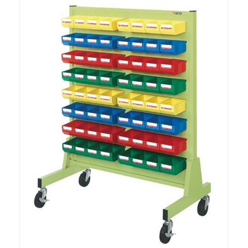 サカエ 960x560x1300mm パーツトレーラック(片面/64個) ZAS-5Y