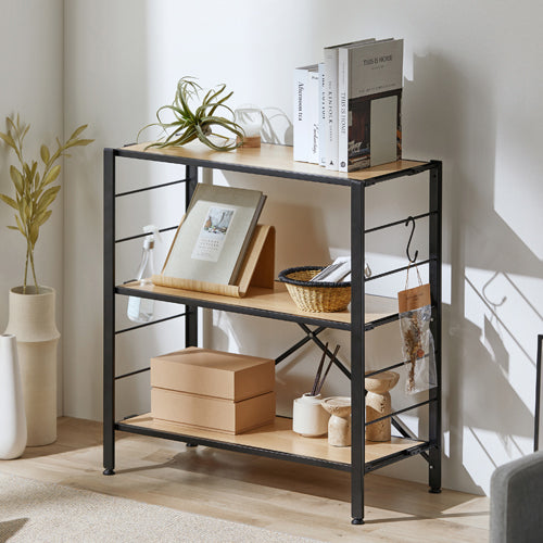 アイリスオーヤマ（IRIS OHYAMA） 760x345x802mm 連結式ｽﾁｰﾙﾗｯｸ(木天板) KRSR-3