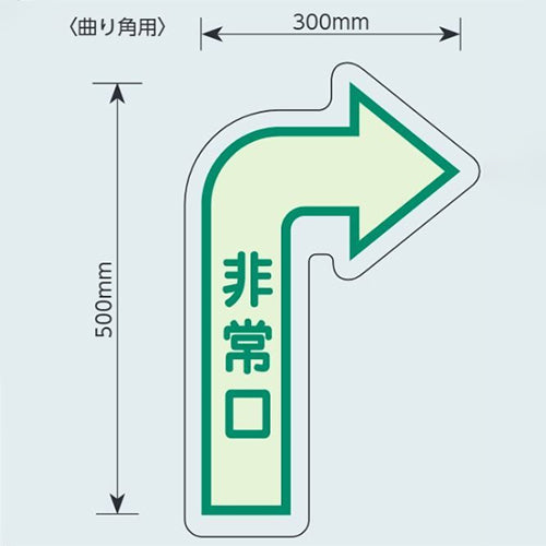 ユニット（UNIT） 500×300mm [中輝度蓄光式]床用誘導標識 829-392