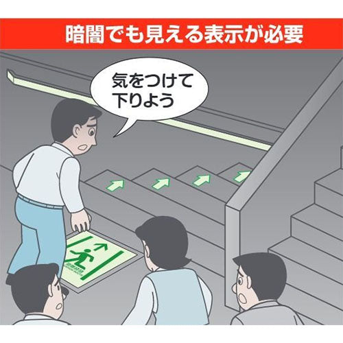 ユニット（UNIT） 360x300mm [中輝度蓄光式]床用避難口標識 824-215