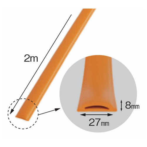 カーボーイ 27x 8x2000mm クッションガード(D型/黒) ACD2010BK