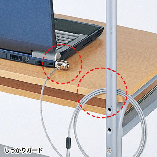 サンワサプライ φ4.2mmx2m  PCｾｷｭﾘﾃｨﾜｲﾔｾｯﾄ(簡易着脱同一ｷ SLE-6S-1