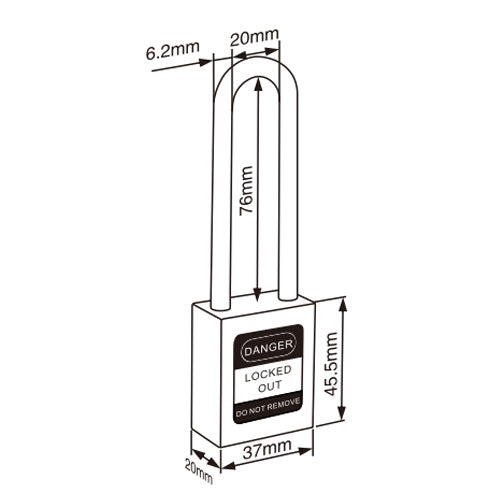 ESCO（エスコ） 37mm 南京錠(ﾛｯｸｱｳﾄ用･吊長/赤) EA983TW-61