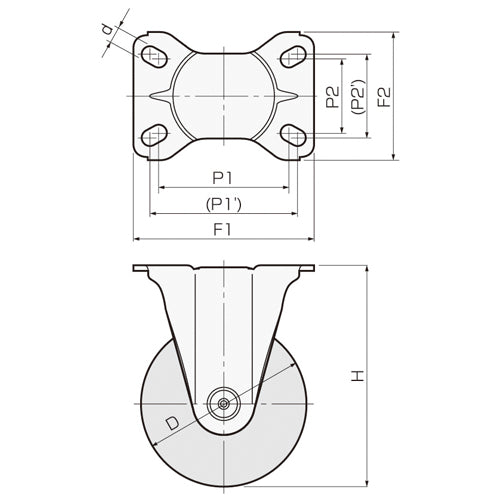 東正車輌（TOSEI） 100mm キャスター(ｺﾞﾑ車/固定/ｽﾃﾝﾚｽ製) SUS-SK-100R