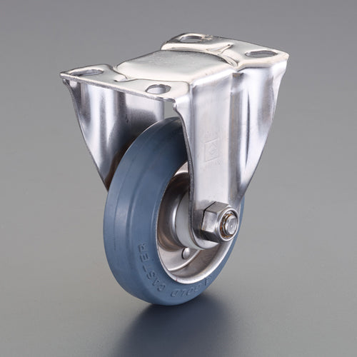 東正車輌（TOSEI） 125mm キャスター(ｺﾞﾑ車/固定/ｽﾃﾝﾚｽ製) SUS-SK-125R