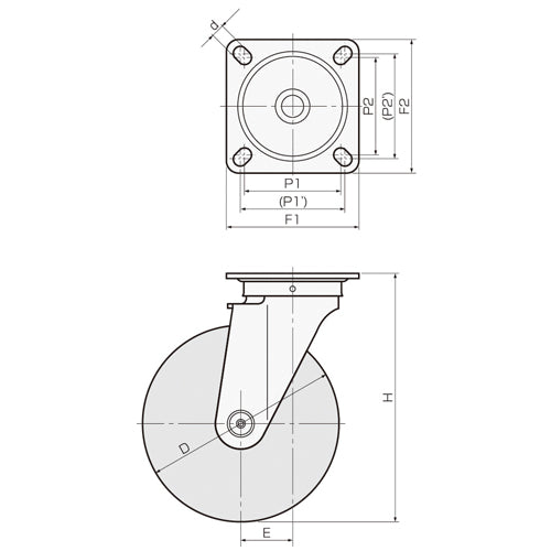 東正車輌（TOSEI） 150mm キャスター(ｺﾞﾑ車/自在/ｽﾃﾝﾚｽ製) SUS-SJ-150R
