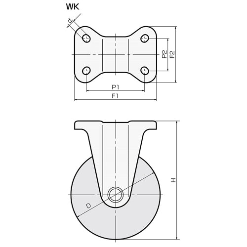 東正車輌（TOSEI） 130mm ｷｬｽﾀｰ(ｺﾞﾑ車/固定/ｽﾃﾝﾚｽ製) AWK-130RNB