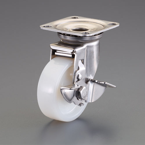 東正車輌（TOSEI） 100mm ｷｬｽﾀｰ(ﾅｲﾛﾝ車/自在/ｽﾄｯﾊﾟｰ付/ｽﾃﾝﾚｽ) AWJ-100N-S