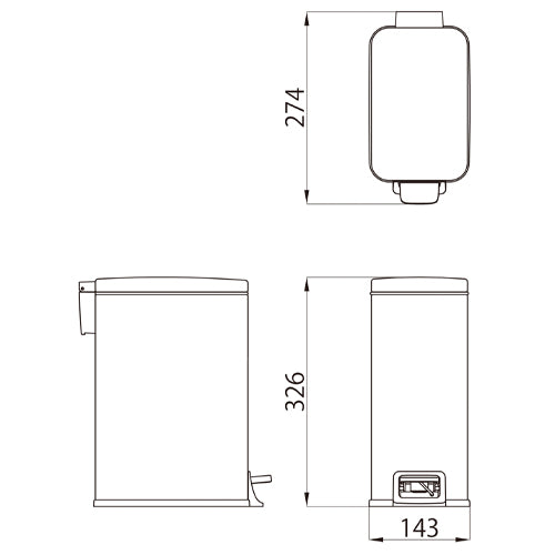 山崎産業（CONDOR） 6L ダストボックス(ﾍﾟﾀﾞﾙ開閉型･ｽﾃﾝﾚｽ製) DP-35L-SB