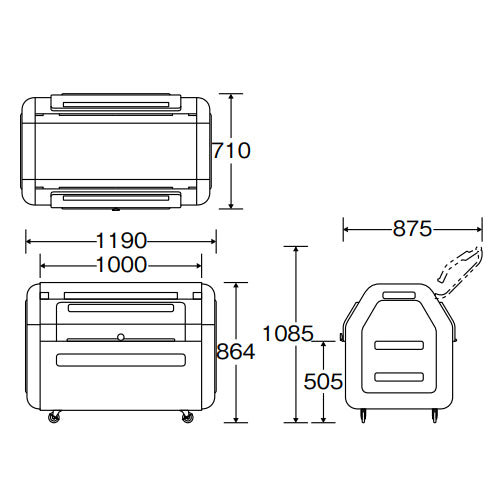 山崎産業（CONDOR） 1190x710x 864mm/410L ﾜｲﾄﾞﾀﾞｽﾄﾎﾞｯｸｽ YD-134L-PC