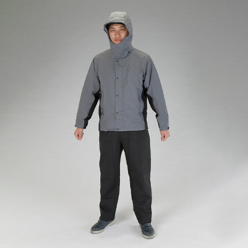 ESCO（エスコ） [3L] 透湿型レインウェアー(ｸﾞﾚｰ/ﾍﾙﾒｯﾄ対応 EA996XB-84