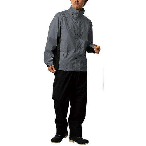 ESCO（エスコ） [4L] 透湿型レインウェアー(ｸﾞﾚｰ/ﾍﾙﾒｯﾄ対応 EA996XB-85