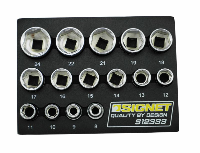 SIGNET 3/8DR 15PC ソケットセット DESIGNトレー 12333