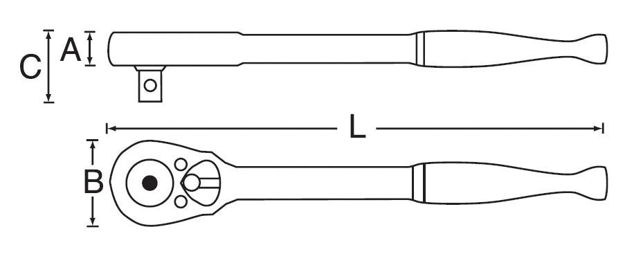 3/8”DR 60ギアラチェットハンドル