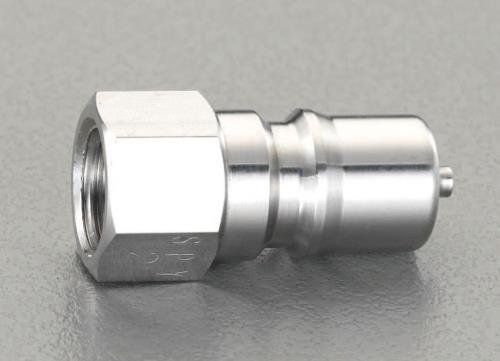 ESCO（エスコ） Rc 3/8” 雌ねじプラグ(ｽﾄｯﾌﾟ付/ｽﾃﾝﾚｽ製) EA140AB-3