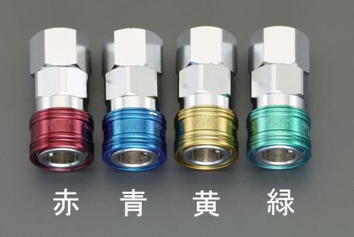 ESCO（エスコ） Rc 3/8” 雌ねじカップリング(ｴｱﾎｰｽ用/ﾌﾞﾙｰ) EA140BK-32