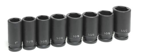 ESCO（エスコ） 3/4”DR/1”-1･1/2”/８個組 ｲﾝﾊﾟｸﾄﾃﾞｨｰﾌﾟｿｹｯﾄ EA164EL-4