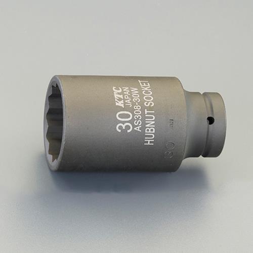 KTC（京都機械工具） 1/2”DRx30mm ｲﾝﾊﾟｸﾄ用ﾊﾌﾞﾎﾞﾙﾄｿｹｯﾄ(十二角) AS308-30W