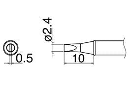 白光（HAKKO） φ2.4mm 交換用こて先 (EA304AL用) T31-03D24