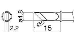 白光（HAKKO） φ4.8mm 交換用こて先 (EA304AL用) T31-03KU