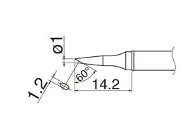 白光（HAKKO） φ1.0mm 交換用こて先 (EA304AL用) T31-01BC1