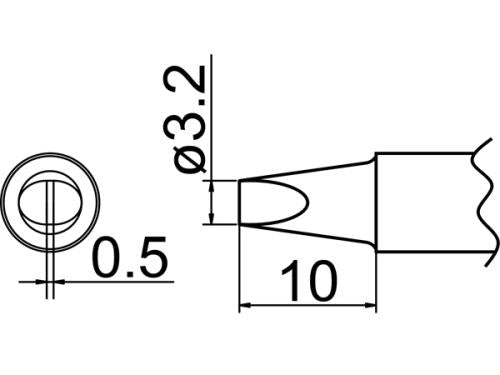 白光（HAKKO） φ3.2mm 交換用こて先 (EA304AP用) T20-D32