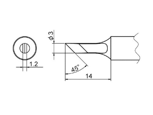 白光（HAKKO） φ3.0mm 交換用こて先 (EA304AP用) T20-KU