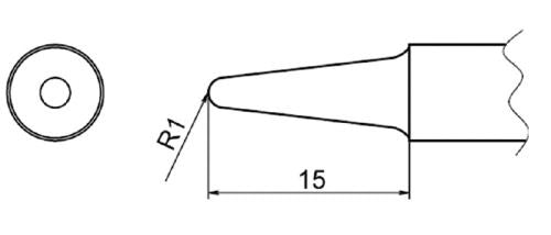 白光（HAKKO） R1.0mm  交換用こて先 (EA304AP用) T20-BL3
