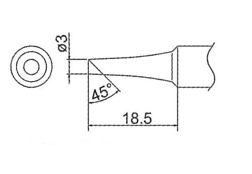 白光（HAKKO） φ3.0mm こて先 (EA304HD-47用) T19-C3