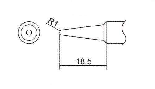 白光（HAKKO） R1.0mm こて先 (EA304HD-47用) T19-B2