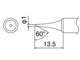 白光（HAKKO） φ1.0mm こて先 (EA304HD-50B・-50C用) T18-C1